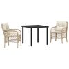 vidaXL Garten Essgruppe 3 stk. Beige Poly-Rattan