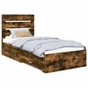 vidaXL Bettrahmen Rauchige Eiche und Silber 75 x 190 cm Holzwerkstoff