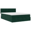 vidaXL Ottoman-Bett mit Matratze & LEDs Dunkelgr&uuml;n 140x200 cm Samt