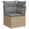 vidaXL 10-tlg. Garten-Sofagarnitur mit Kissen Beige Poly Rattan Akazie