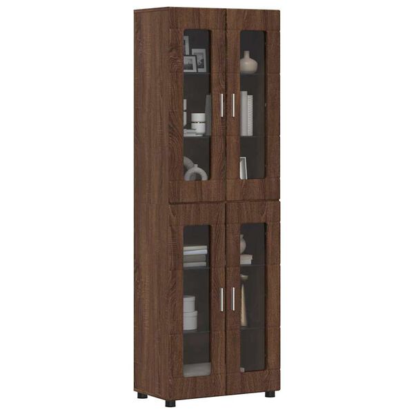 vidaXL Highboard mit Regal FLORIN Braun Eichen-Optik 60 x 35 x 182 cm