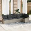vidaXL Gartensofa-set mit Speicher 6 pcs Hellgrau Poly-Rattan