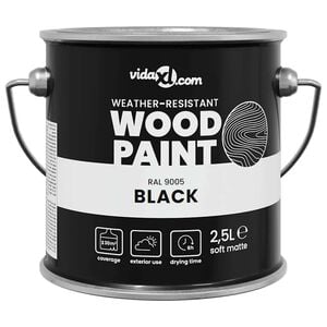 vidaXL Holzfarbe Schwarz 2,5 L Wanddruck