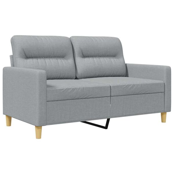 vidaXL 2-Sitzer-Sofa Hellgrau 120 cm Stoff
