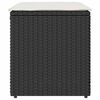 vidaXL Gartenhocker mit Kissen 2 Stk. Schwarz 40x40x43 cm Poly Rattan