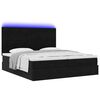vidaXL Ottoman-Bett mit Matratzen & LEDs Schwarz 160x200 cm Samt
