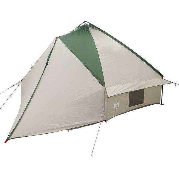 vidaXL Teepee Zelt mit Dach Gr&uuml;n und Wei&szlig; 490 x 410 x 210 cm