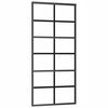 vidaXL Schiebet&uuml;r ESG-Glas und Aluminium 90x205 cm Schwarz