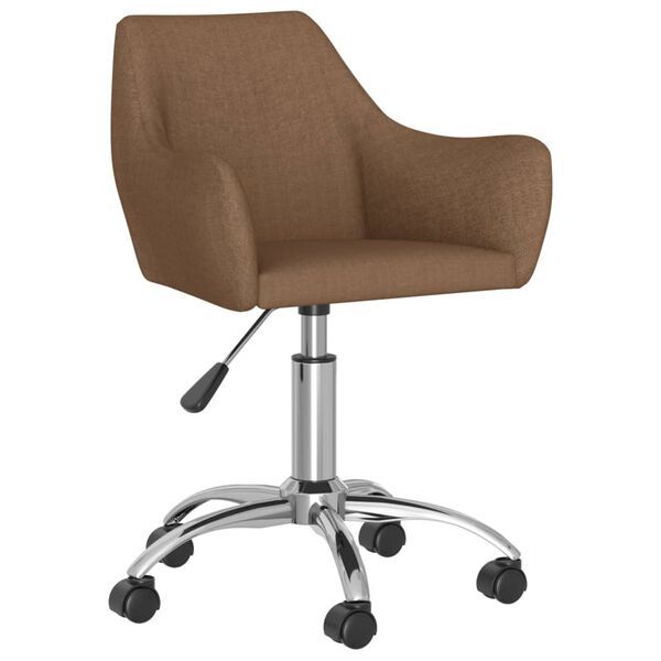 vidaXL Esszimmerst&uuml;hle 6 Stk. Drehbar Braun Stoff