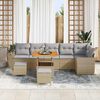 vidaXL Garten-Sofa-Set mit Kissen 9 pcs Beige und Hellgrau