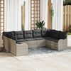 vidaXL Gartensofa-set mit Speicher 9 pcs Hellgrau Poly-Rattan
