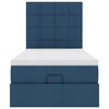 vidaXL Ottoman-Bett mit Matratze Blau 100x200 cm Stoff