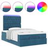 vidaXL Ottoman-Bett mit Matratzen & LEDs Dunkelblau 120x200 cm Samt
