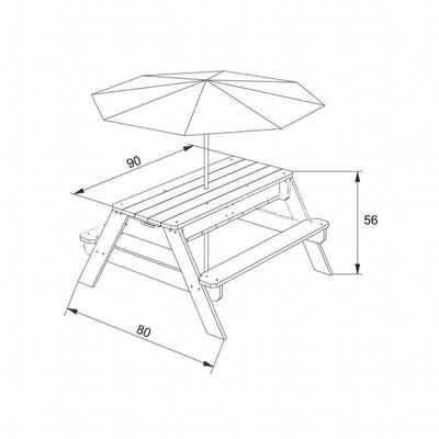 AXI Sand-/Wasser-Spieltisch Nick mit Sonnenschirm