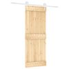 vidaXL Schiebet&uuml;r 80 x 210 cm Massivkiefer (Unbehandelt)