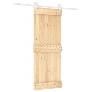 vidaXL Schiebet&uuml;r 80 x 210 cm Massivkiefer (Unbehandelt)