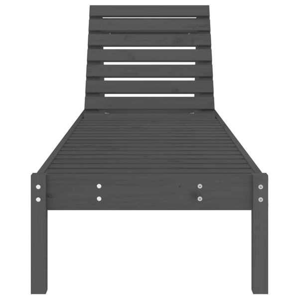 vidaXL Sonnenliegen 2 Stk. Grau 199,5x60x74 cm Massivholz Kiefer