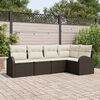 vidaXL Sofa Set mit Kissen 5 pcs Braun Polyester