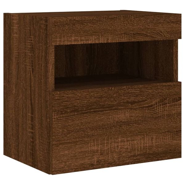 vidaXL TV-Wandschrank mit LED-Leuchten Braun Eichen-Optik 40x30x40 cm