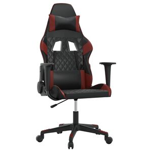 vidaXL Gaming-Stuhl mit Massagefunktion Schwarz und Weinrot Kunstleder