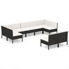 vidaXL 9-tlg. Garten-Lounge-Set mit Auflagen Poly Rattan Schwarz