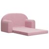 vidaXL 2-Sitzer Kindersofa mit Schlaffunktion Rosa Weicher Pl&uuml;sch