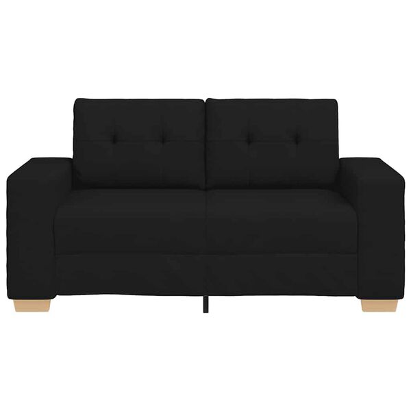 vidaXL Zweisitzer-Sofa Schwarz 160x77x82 cm Stoff