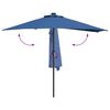 vidaXL Gartenparasol Azurblau 294 x 150 x 224 cm Stoff