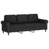 vidaXL 3-Sitzer-Sofa mit Hocker Schwarz 180 cm Samt