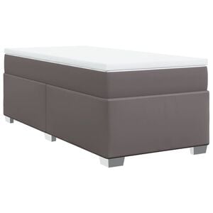 vidaXL Boxspringbett mit Matratze Grau 80x200 cm Kunstleder