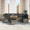 vidaXL Gartensofa-set mit Kissen 9 pcs Grau Poly-Rattan
