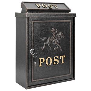 vidaXL Wandmontierter Briefkasten Bronze 29 x 13 x 41 cm Gussaluminium