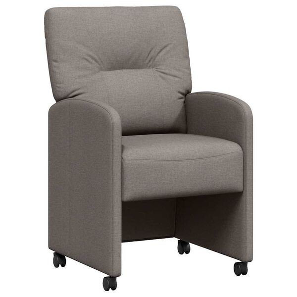 vidaXL Esszimmerst&uuml;hle mit Rollen 2 pcs Taupe 57 x 67 x 95 cm Stoff