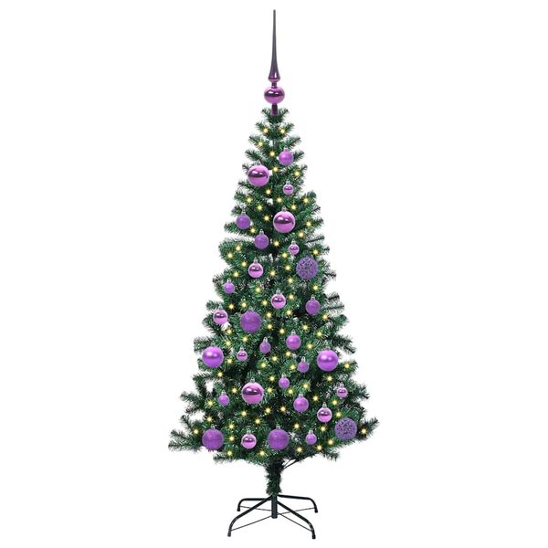 vidaXL Künstlicher vorbeleuchteter Weihnachtsbaum Grün 120 cm