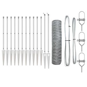 vidaXL Zaunpfosten Silber