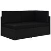 vidaXL Modulares 2-Sitzer-Sofa Poly Rattan Schwarz