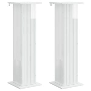 vidaXL Pflanzenst&auml;nder 2 stk. Hochglanz Wei&szlig; 30,5 x 30 x 100,5 cm