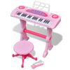Kinder Keyboard Spielzeug Piano mit Hocker/Mikrofon 37 Tasten Rosa
