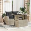 vidaXL Gartentisch mit Glasplatte Hellgrau 100x55x73 cm Poly Rattan