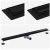 vidaXL Duschablauf 2-in-1 mit 360&deg; Siphon Schwarz 100 cm Edelstahl 304