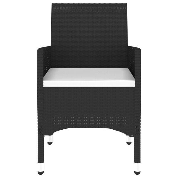 vidaXL 7-tlg. Garten-Essgruppe Poly Rattan Schwarz