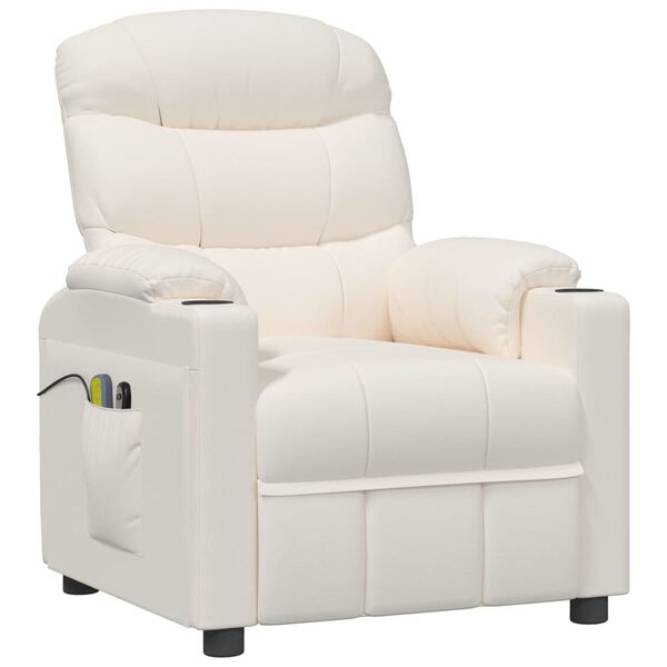 vidaXL Massagesessel Elektrisch Creme Kunstleder