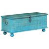vidaXL Aufbewahrungstruhe Massivholz Mango Blau 100x40x41 cm