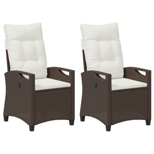 vidaXL Gartenstuhl 2 pcs Braun und Creme 56 x 60 x 112 cm