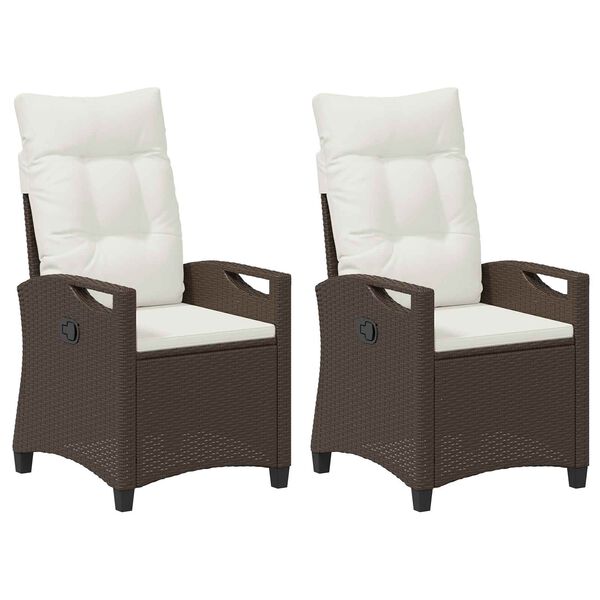 vidaXL Gartenstuhl 2 pcs Braun und Creme 56 x 60 x 112 cm