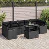 vidaXL Gartensofa-set mit Kissen 8 pcs Schwarz Poly-Rattan