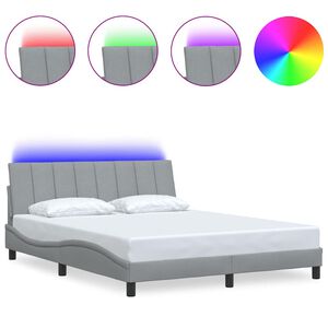 vidaXL Bettgestell ohne Matratze "Hanko" Hellgrau 160x200 cm Stoff