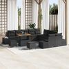 vidaXL Garten-Sofa-Set mit Kissen 13 pcs Schwarz Poly Rattan