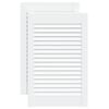 vidaXL Schrankt&uuml;ren Lamellen-Design 2 Stk Wei&szlig; 61,5x39,4 cm Massivholz