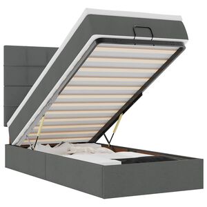 vidaXL Ottomane Bett mit Matratze & LEDs Dunkelgrau 90x200 cm Stoff